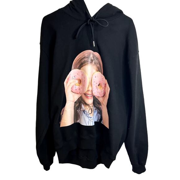 Acmé de la vie ADLV BABY FACE HOODIE BLACK DONUT Size 1 Unisex Black - Picture 2 of 14